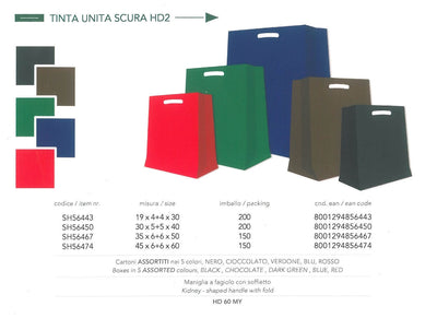 SHOPPER PLASTICA PEHD 60my FLORIO 35x6+6x50 TINTA UNITA SCURA (150PZ)