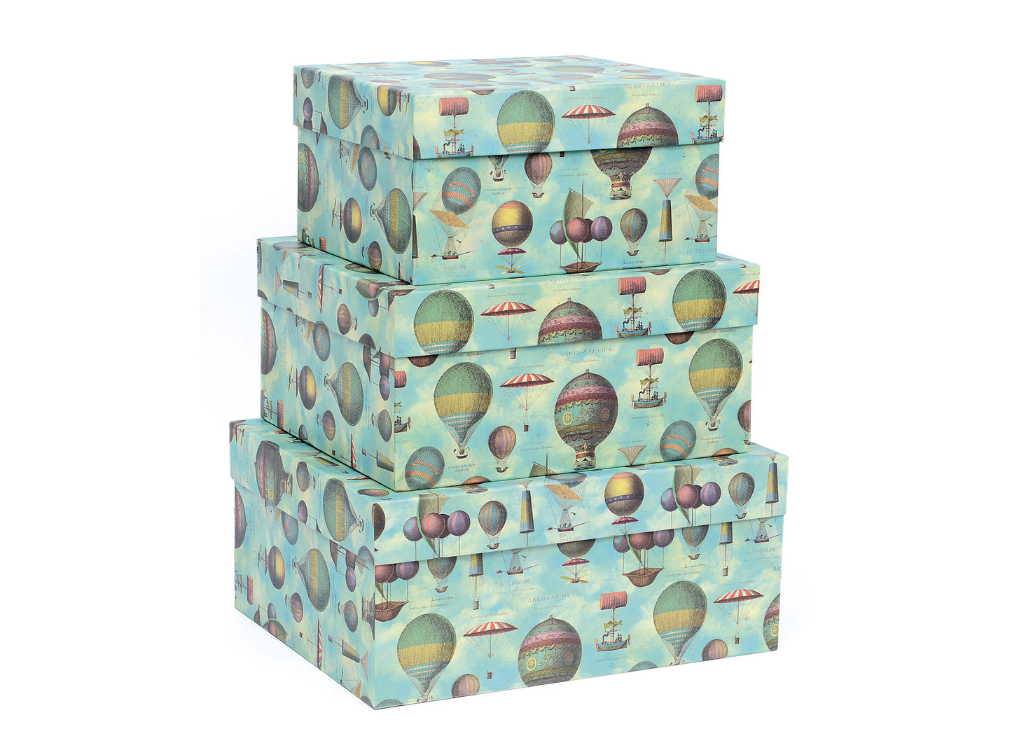 12-1466 SET DA 3 SCATOLE RETTANGOLARI AIR BALLONS