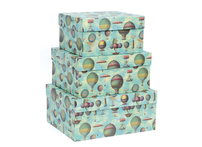 12-1466 SET DA 3 SCATOLE RETTANGOLARI AIR BALLONS