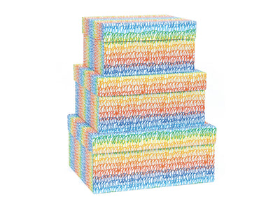 12-1468 SET DA 3 SCATOLE RETTANGOLARI SCRIBBLE