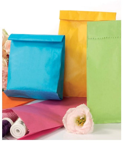 Sacchetti carta kraft colorati 45gr con soffietti laterali 12x22+4cm - confezione 100 pezzi