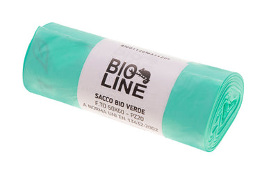 ROTOLO SACCHI BIO VERDE 50x60cm GR13 MY17 (20PZ)