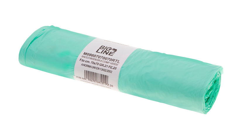 ROTOLO SACCHI BIO VERDE 70x70cm GR21 MY18 (20PZ)