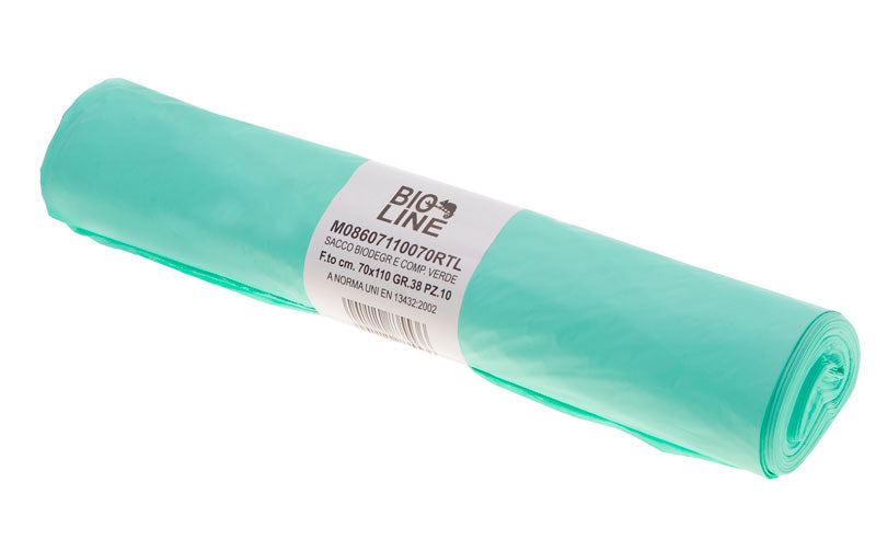 ROTOLO SACCHI BIO VERDE 70x110cm GR38 MY26 (10PZ)