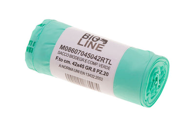 ROTOLO SACCHI BIO VERDE 42x45cm GR8 MY16 (20PZ)