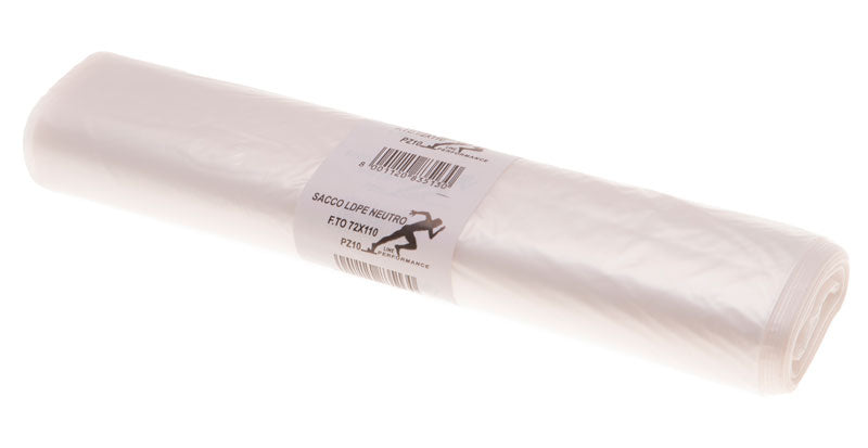 ROTOLO SACCHI LDPE STRONG 72x110cm - 110 Lt  NEUTRO TRASPARENTE GR.44 MY30 (25PZ)