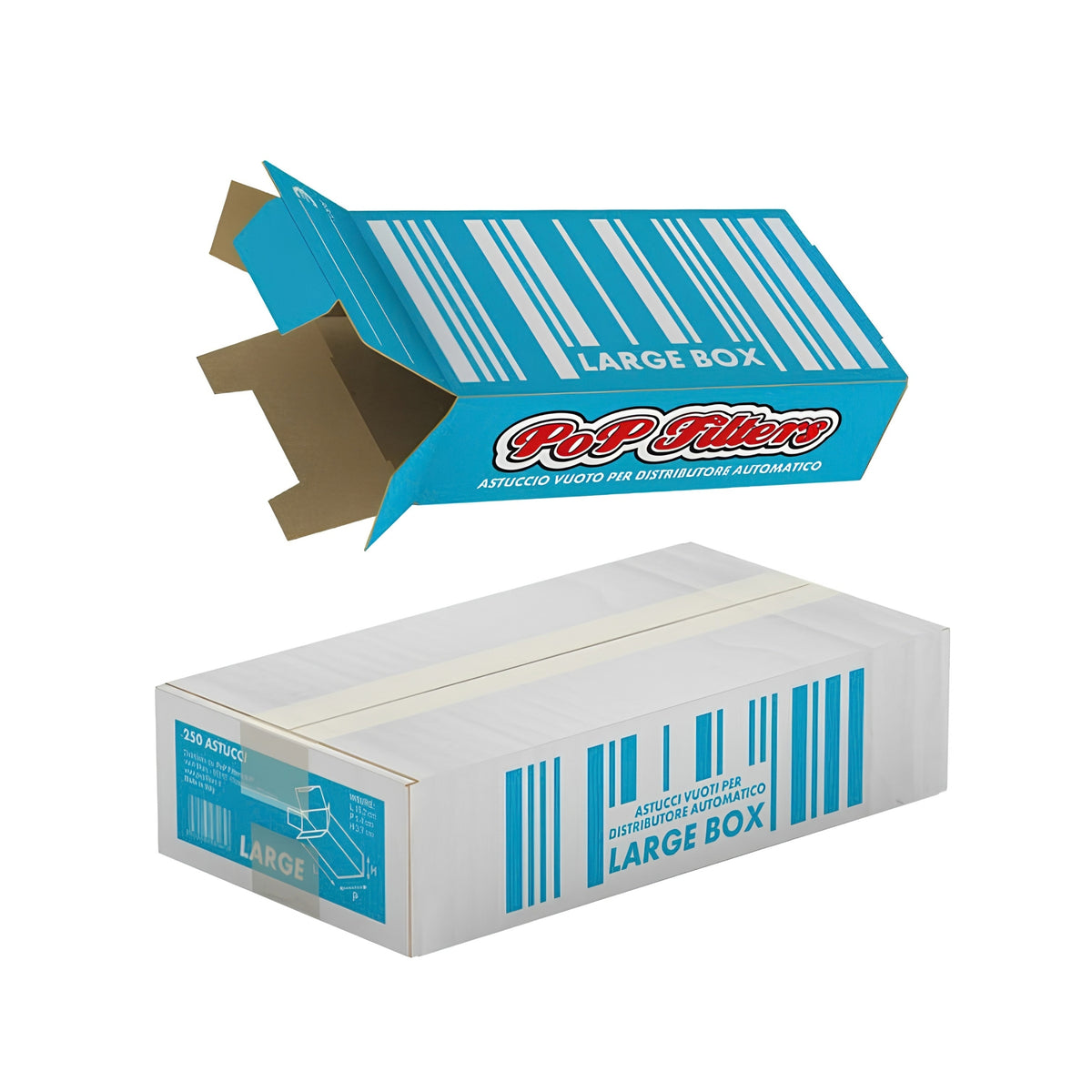 PoP Filters Astucci Vuoti in Cartone Kraft per Distributori Automatici Large 102 × 54 × 27 mm (250PZ)