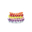 Dettaglio braccialetti Hello Summer colori fluo e pastello forma gelato squalo granchio