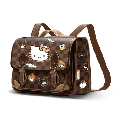 Hello Kitty and Friends Squares Borsa a Tracolla Trasformabile in Zaino Marrone 27 x 20 x 11,5 cm
