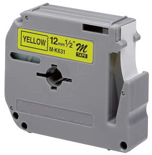 Laminato Black-Yellow 12mmX8m Brother label#MK-631BZ