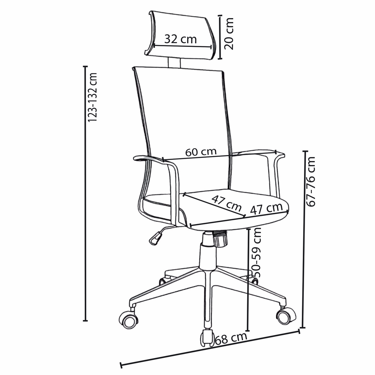 Powerlan Ares Sedia da Ufficio Ergonomica in Rete con Poggiatesta e Supporto Lombare