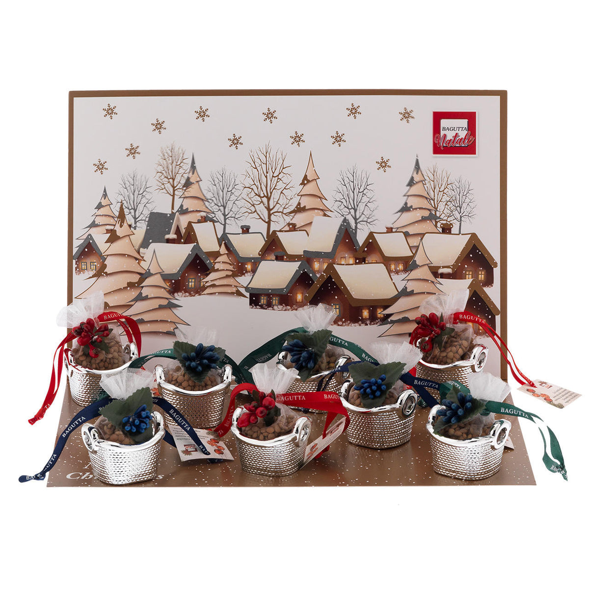 Bagutta Espositore Cestelli Portafortuna con Lenticchie 5x5 cm 20 pezzi