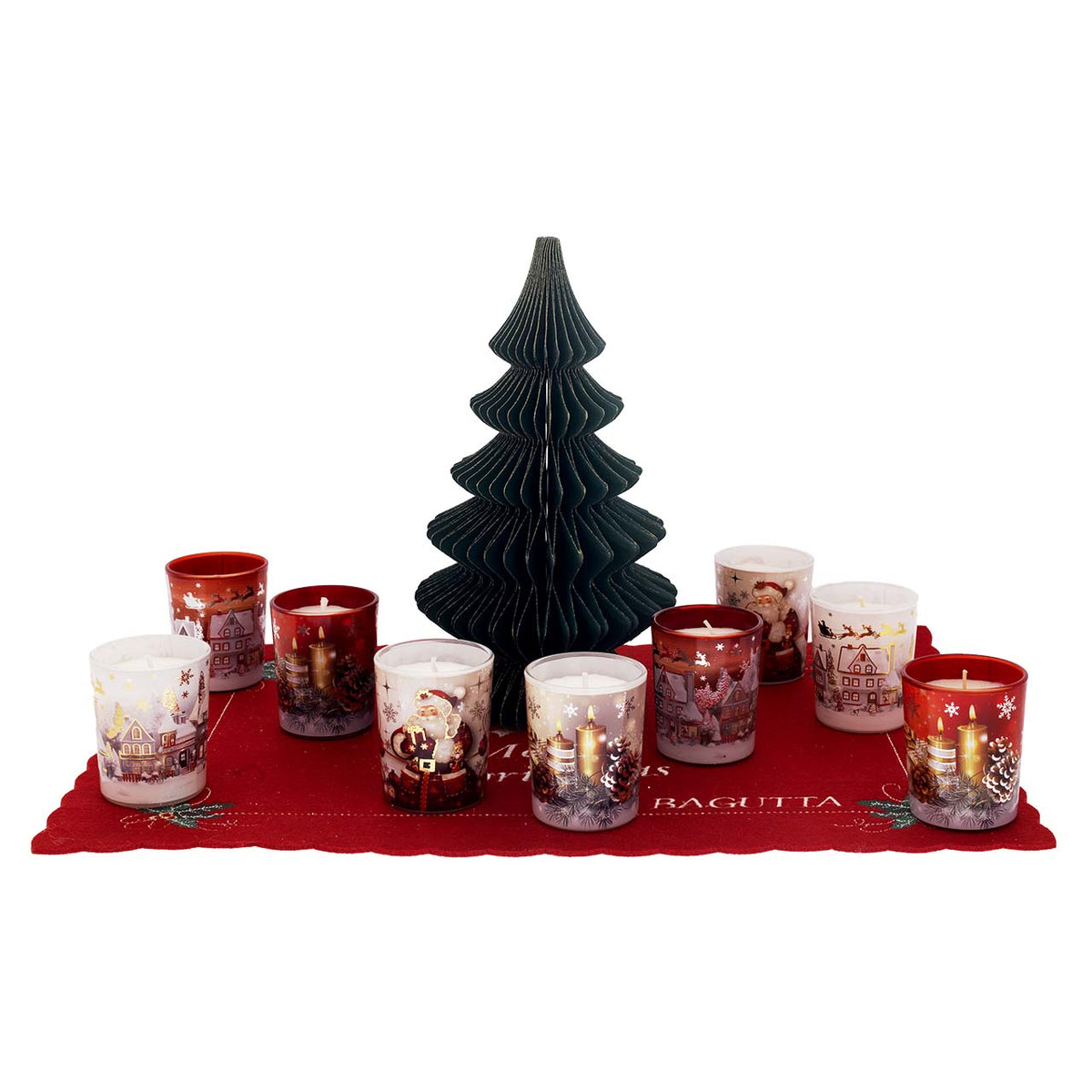 Bagutta Espositore Candele Natalizie Cannella e Vaniglia Assortite 18 pezzi