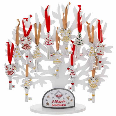 Bagutta Espositore Chiavette Natalizie Portafortuna Assortite 8 cm 16 pezzi