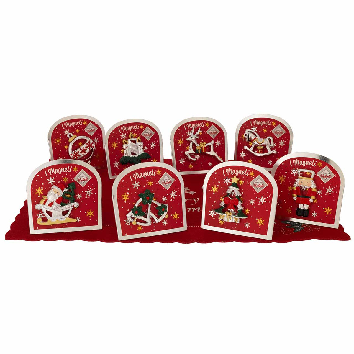 Bagutta Espositore Magneti Natalizi Assortiti 5x5 cm 16 pezzi