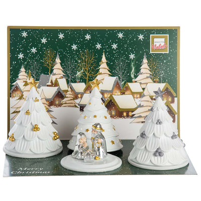 Bagutta Espositore Alberi a Cupola con Presepe 10x13 cm 4 pezzi