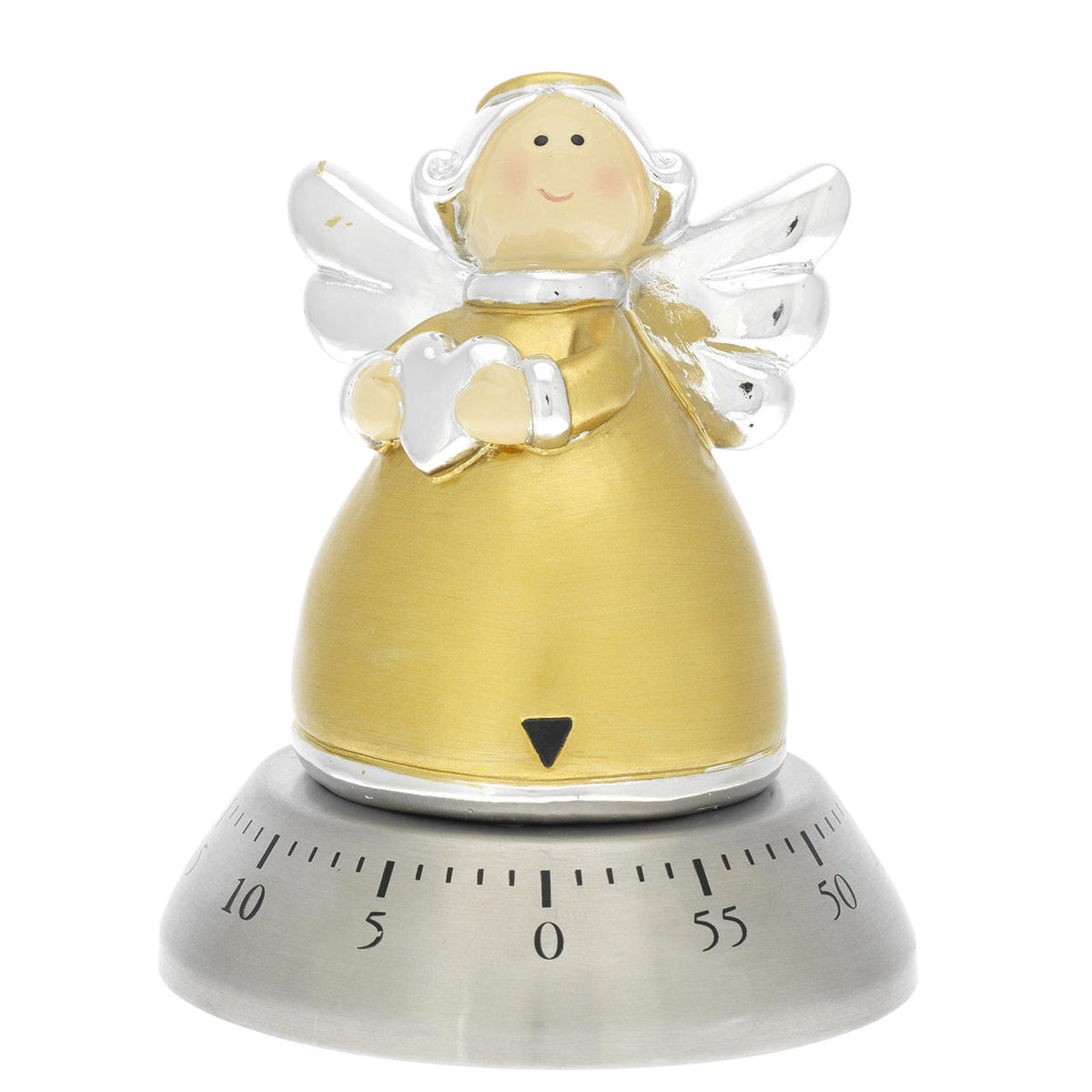 Bagutta Timer da Cucina Meccanico Angelo Oro con Ali Argento 8x10 cm