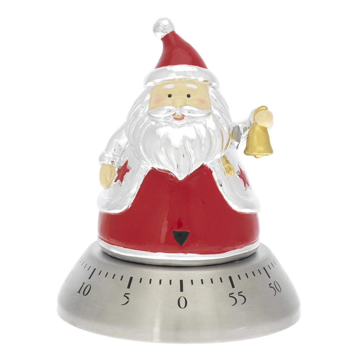 Bagutta Timer da Cucina Meccanico Babbo Natale Rosso 8x10 cm