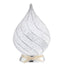Bagutta Fiamma Natalizia LED Bianca e Argento con Spirali Glitter 23 cm