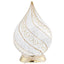 Bagutta Fiamma Natalizia LED Bianca e Oro con Spirali Glitter 23 cm
