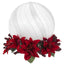 Bagutta Sfera Natalizia LED Argento con Base di Stelle di Natale Rosse 15 cm