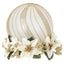 Bagutta Sfera Natalizia LED Oro con Base di Stelle di Natale Bianche 15 cm