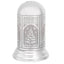 Bagutta Lampada LED Natalizia a Cupola Argento con Alberi e Fiocchi di Neve 18 cm