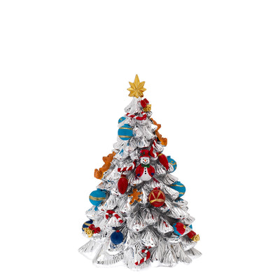 Bagutta Carillon Albero di Natale Argentato con Decorazioni Multicolore 21 cm