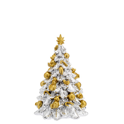 Bagutta Carillon Albero di Natale Argentato con Decorazioni Dorate 21 cm