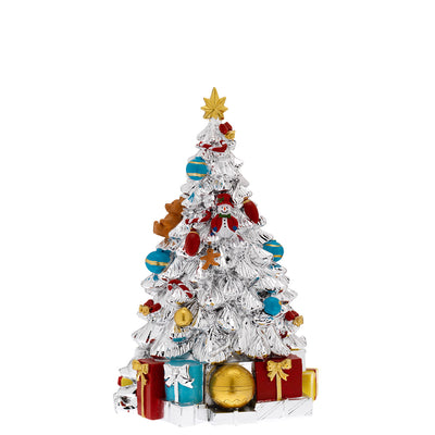 Bagutta Carillon Albero di Natale Argentato con Decorazioni Multicolore 25 cm