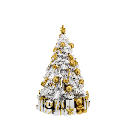 Bagutta Carillon Albero di Natale Argentato con Decorazioni Dorate 25 cm