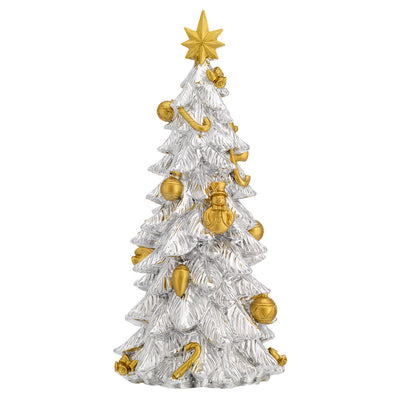 Bagutta Carillon Albero di Natale Argentato con Decorazioni Dorate 27 cm