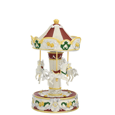 Bagutta Giostra Musicale Natalizia con Cavalli Rossa 22 cm