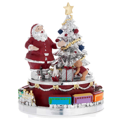 Bagutta Carillon Natalizio Babbo Natale con Albero e Trenino Rosso