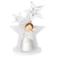 Bagutta Decorazione Natalizia Albero Multistelle Argento con Angioletto 12,5 cm