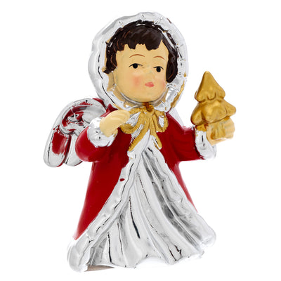 Bagutta Angioletto Natalizio Rosso con Albero 7,5 cm