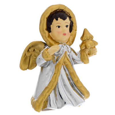 Bagutta Angioletto Natalizio Argento con Albero 7,5 cm