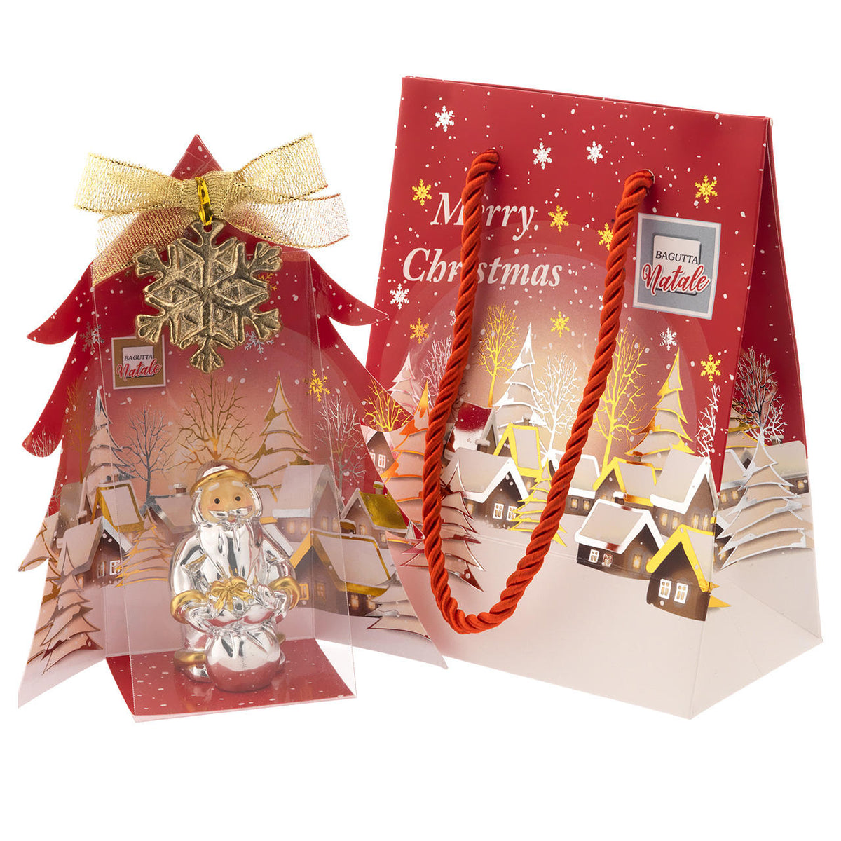 Bagutta Babbo Natale Portafortuna Rosso con Cuore 6,5 cm