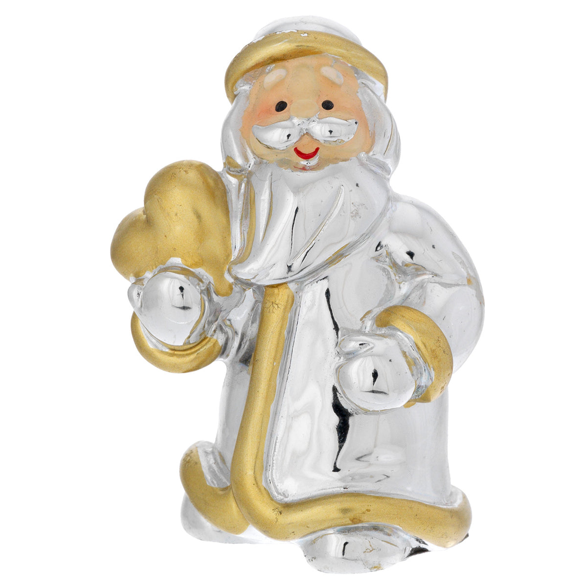 Bagutta Babbo Natale Portafortuna Argento con Cuore 6,5 cm
