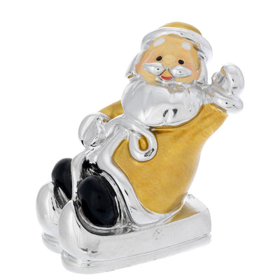 Bagutta Babbo Natale Portafortuna Oro sulla Slitta 5,5 cm