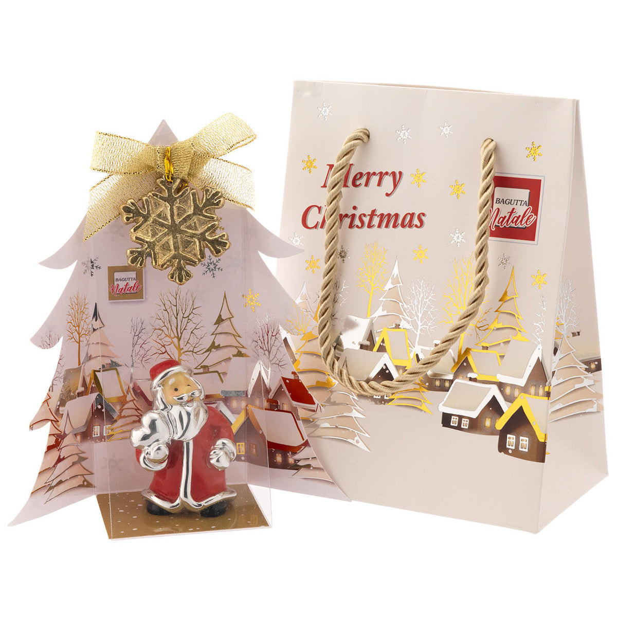 Bagutta Babbo Natale Portafortuna Rosso sulla Slitta 5,5 cm