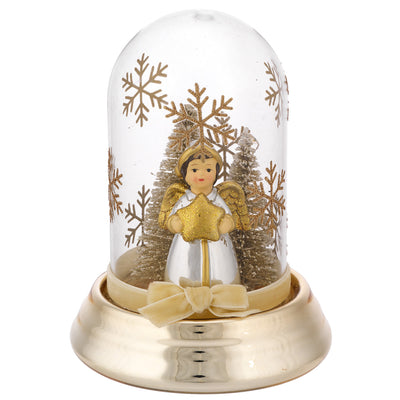 Bagutta Cupola Natalizia Luminosa Oro con Angelo e Stella 13 cm