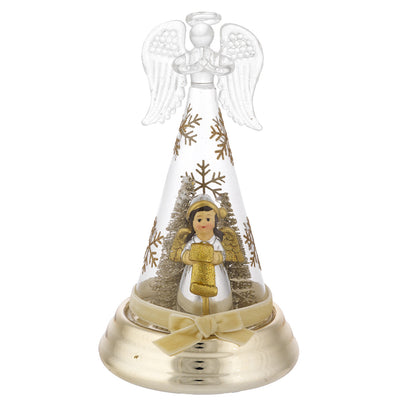 Bagutta Angelo Natalizio Luminoso Oro con Regalo 18 cm