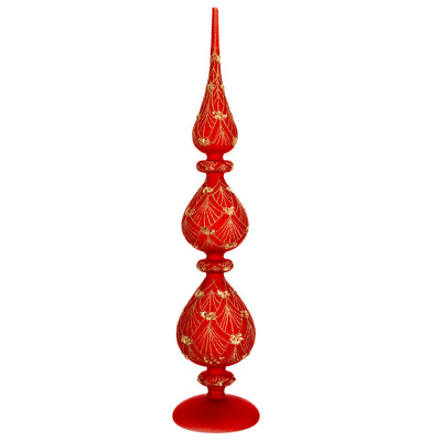 Bagutta Puntale Natalizio LED Rosso e Oro 51 cm