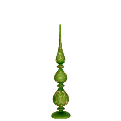 Bagutta Puntale Natalizio LED Verde e Oro 42 cm