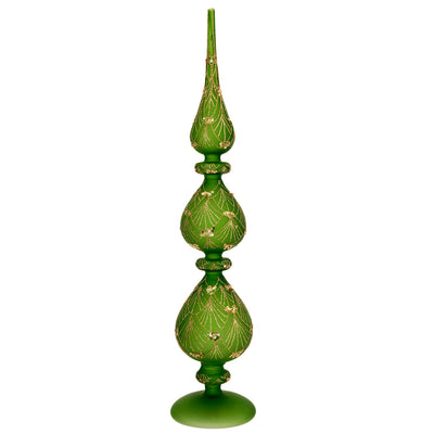 Bagutta Puntale Natalizio LED Verde e Oro 51 cm