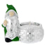 Bagutta Gnomo Natalizio Portacandela Silver Plated Verde con Tealight 8x8 cm