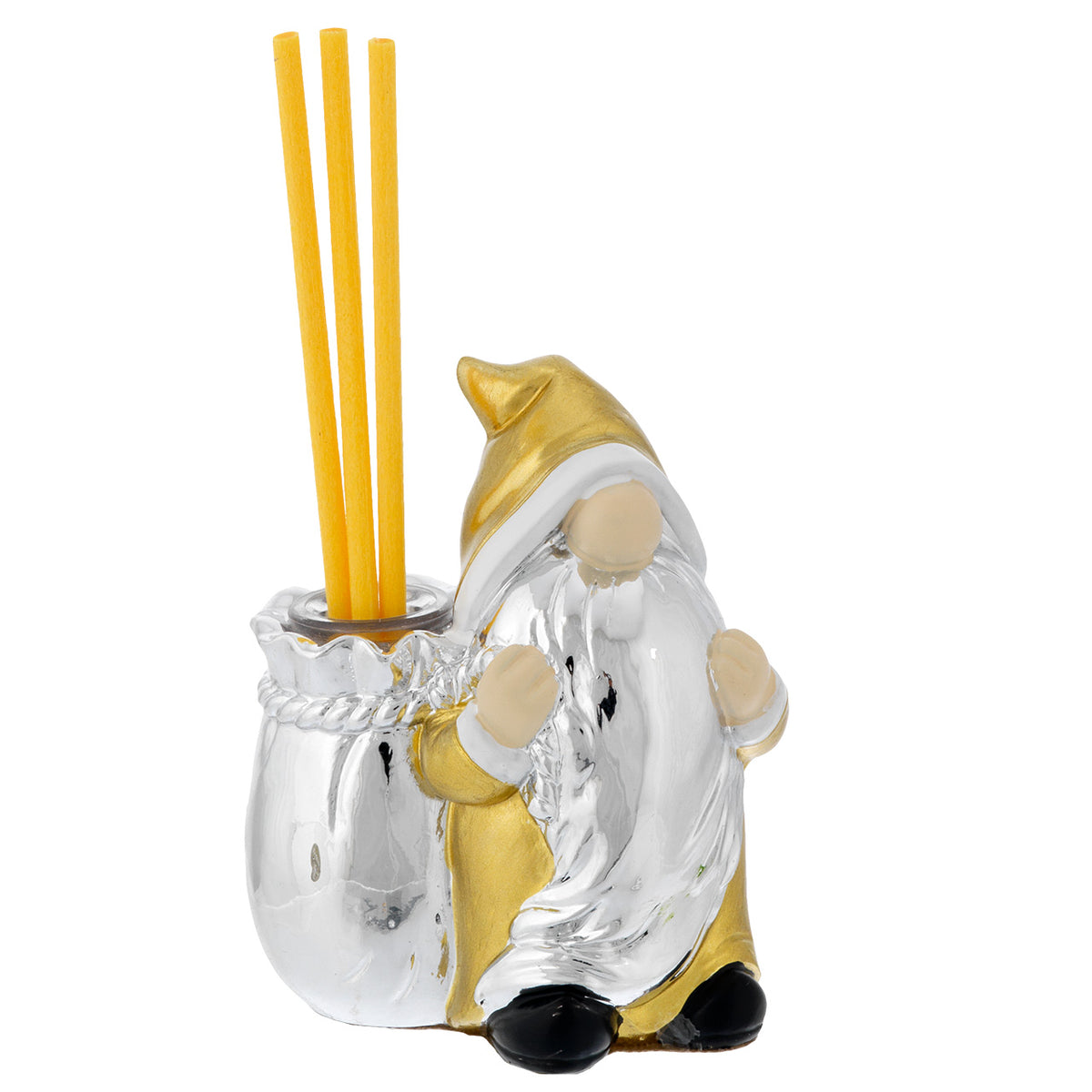 Bagutta Gnomo Natalizio Profumatore Silver Plated Oro 6,5x8 cm Fragranza Limone Inclusa