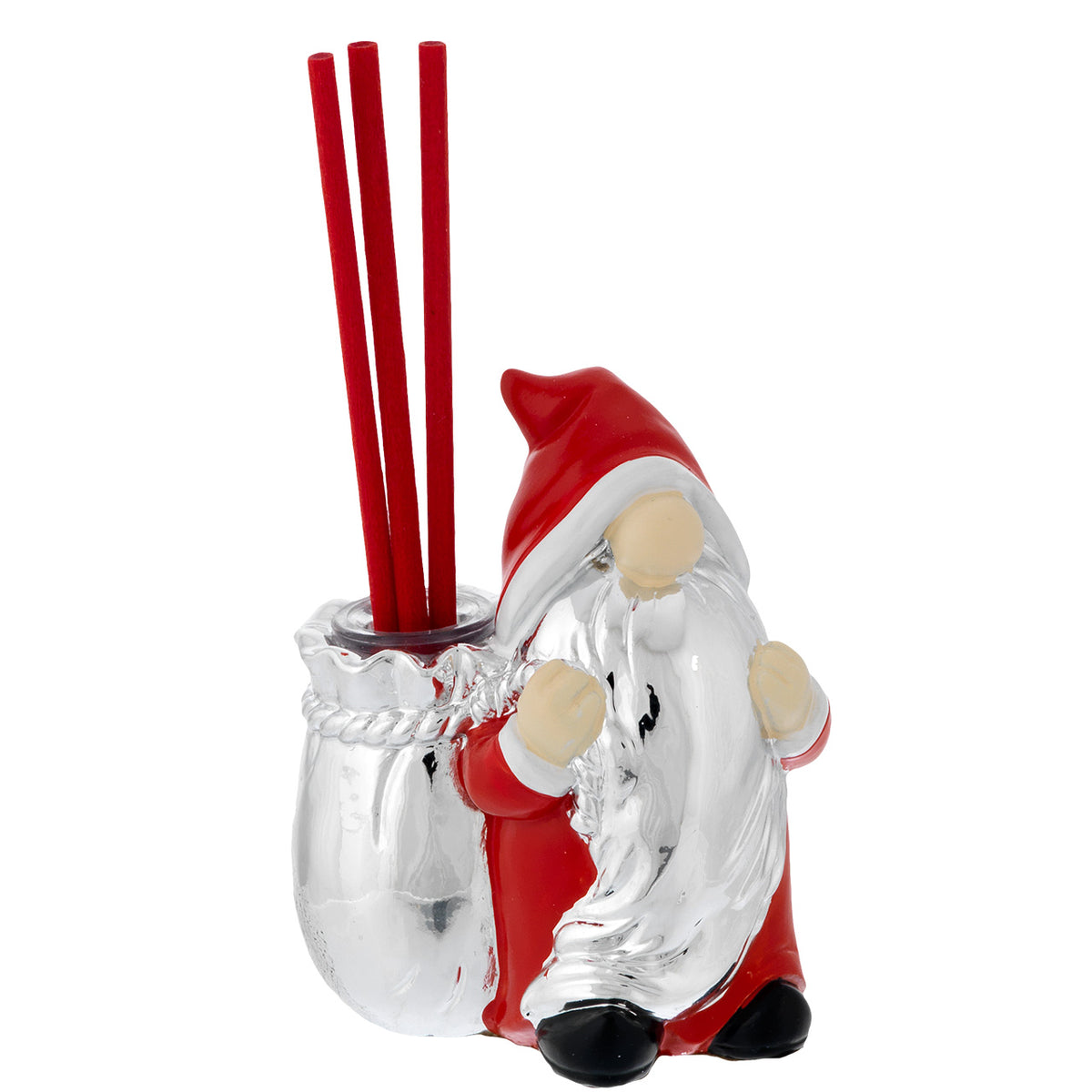 Bagutta Gnomo Natalizio Profumatore Silver Plated Rosso 6,5x8 cm Fragranza Limone Inclusa