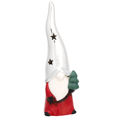 Bagutta Profumatore Babbo Natale con Albero Cappello Argento 19 cm Fragranza al Limone Inclusa